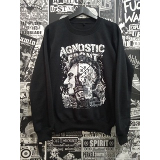 Agnostic Áo Sweater Cổ Thuyền Có Dây Phía Trước Merchandise Band Bootleg