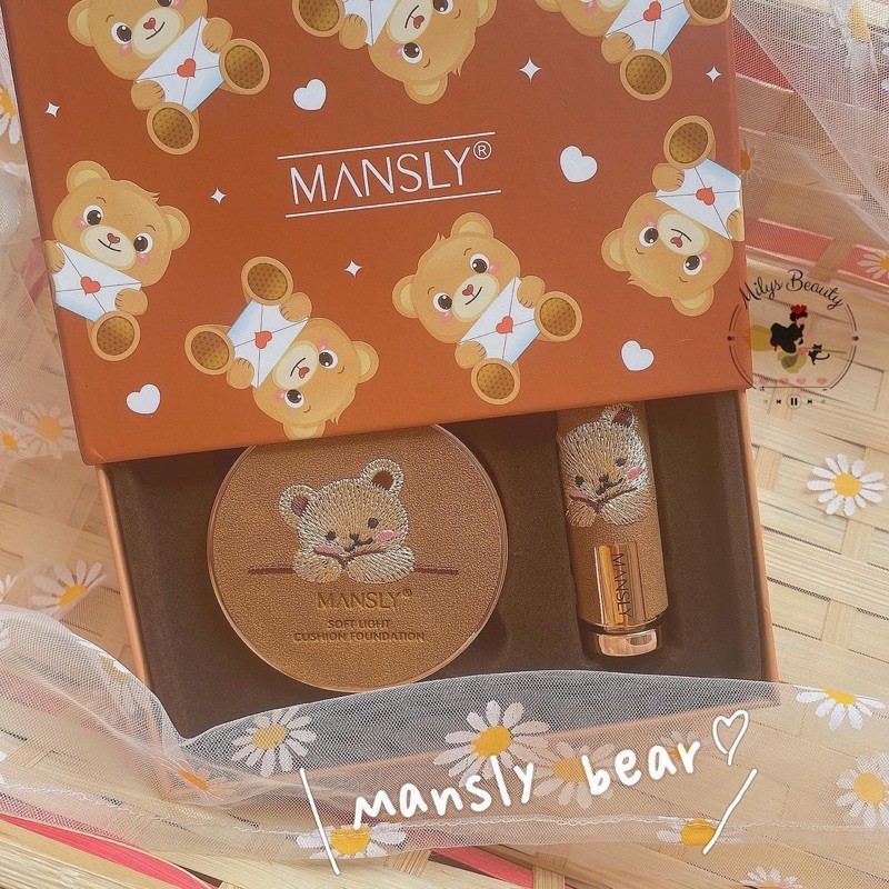 Set MANSLY gấu nâu (cushion-son)