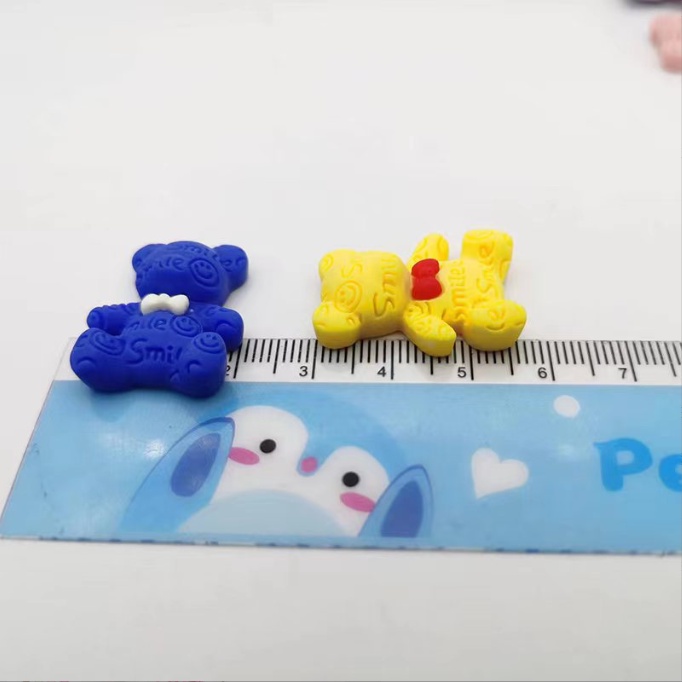 Charm gấu Smile đeo nơ nhiều màu trang trí kẹp tóc, bình nước, dán Jibbitz, vỏ ốp điện thoại, DIY