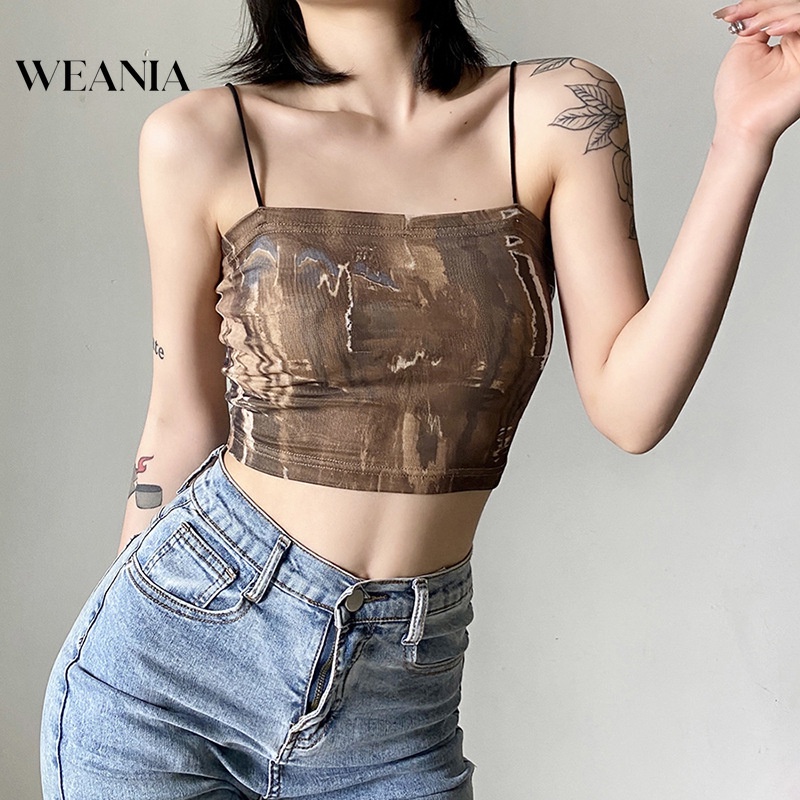 Áo Hai Dây Hở Lưng In Họa Tiết Thời Trang Cho Nữ