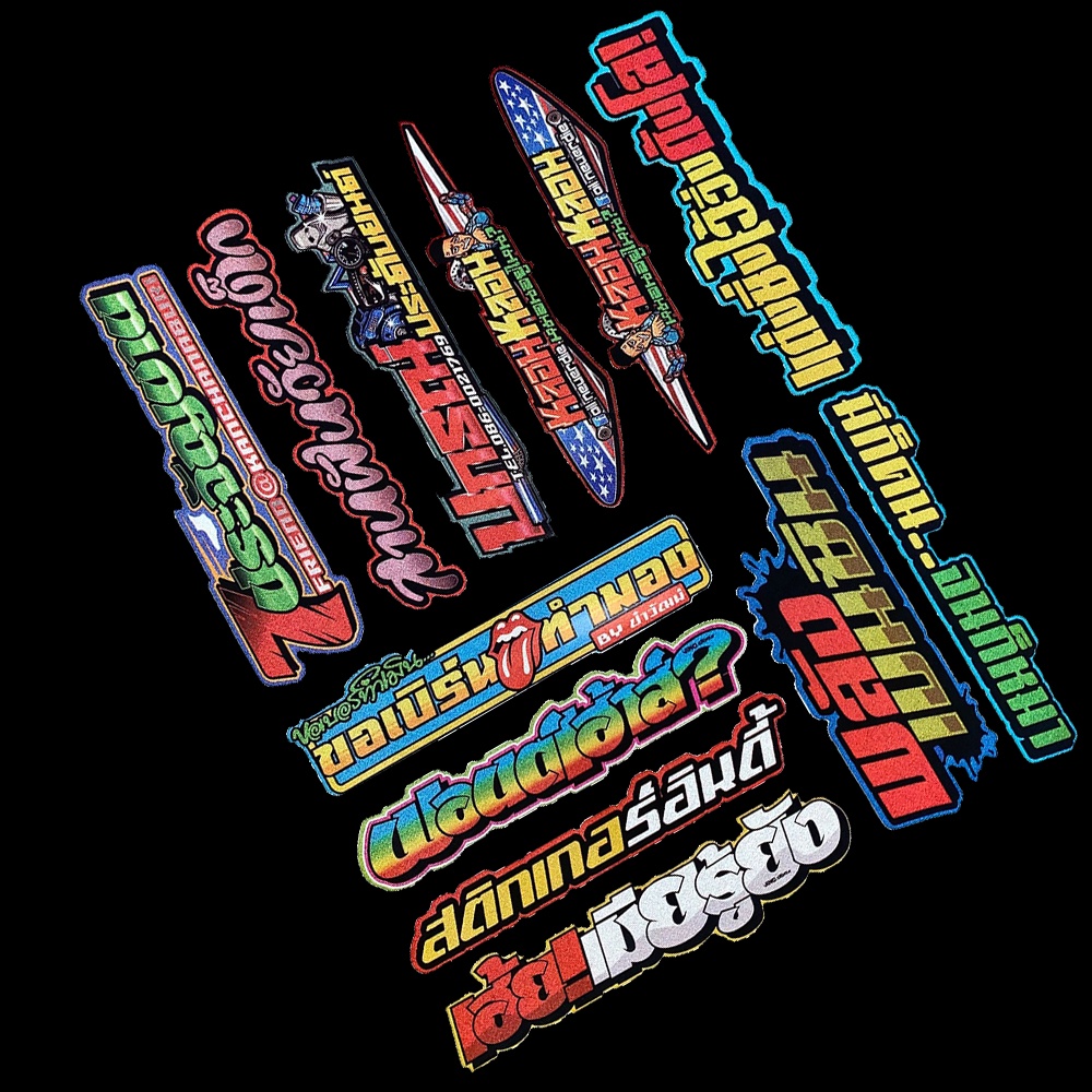 1 BỘ Nón bảo hiểm Dán phản quang xe máy Decal trang trí xe thương hiệu Thái Lan