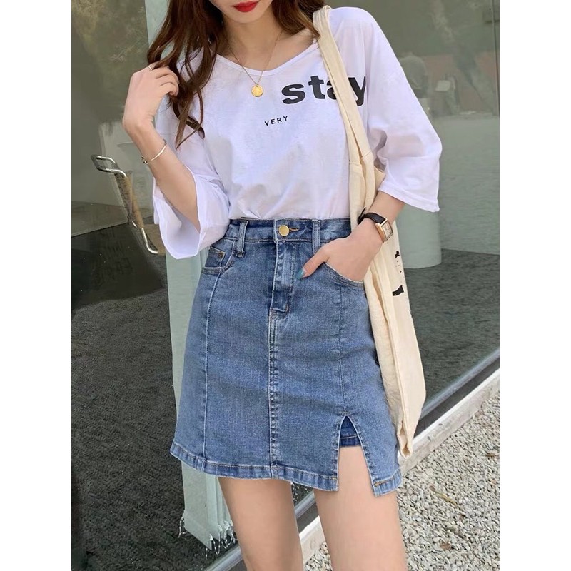 [HOT] Chân Váy Jeans Dáng Chữ A Siêu Xinh (Có sẵn) | BigBuy360 - bigbuy360.vn