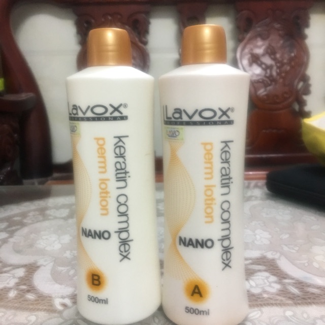 Cặp thuốc uốn vạn năng Keratin Nano COMPLEX LAVOX 500mlx2 ( New )