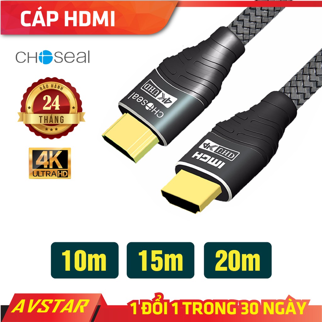 Dây Cáp HDMI Choseal 2.0 4K Cao Cấp Cổng Kết Nối Mạ Vàng Dùng Cho TV Máy thumbnail