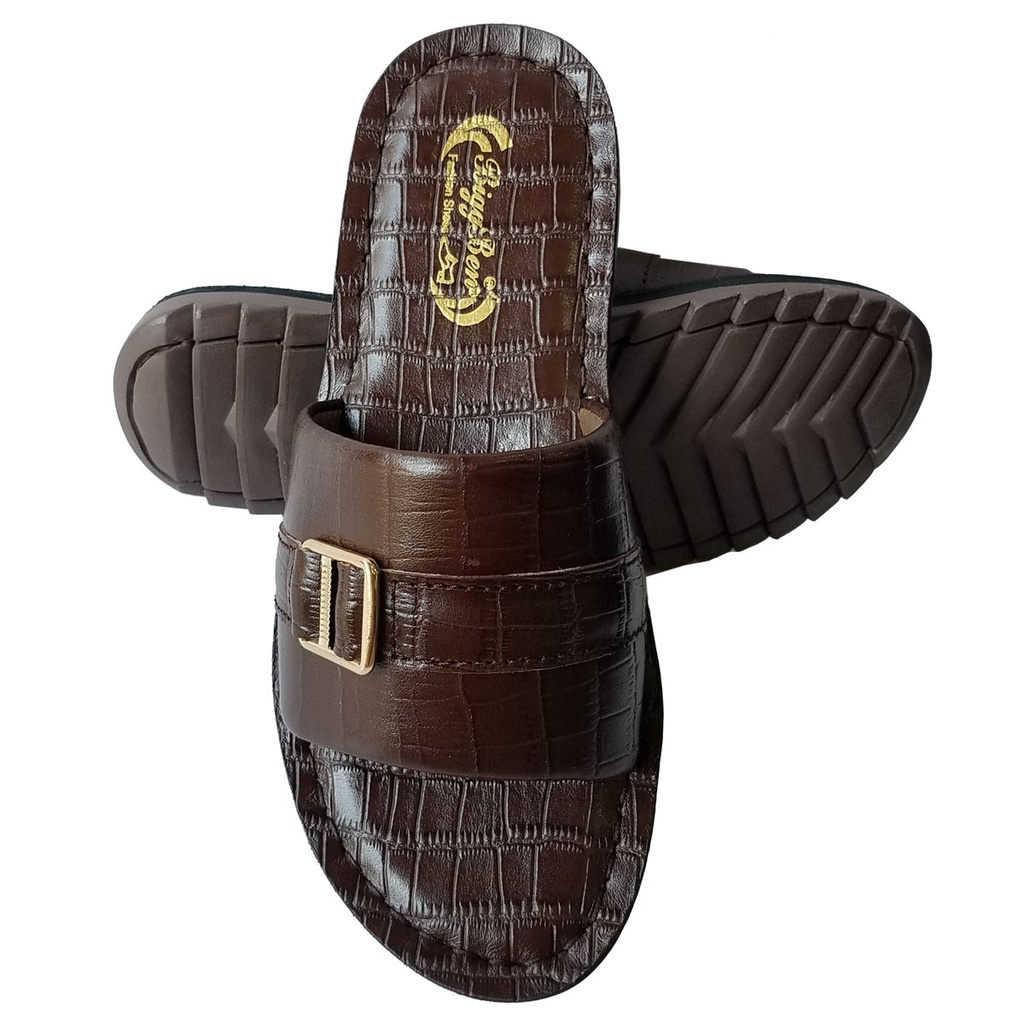 Dép Nam Quai Ngang Da Bò Thật BIGBEN Cao Cấp DN335