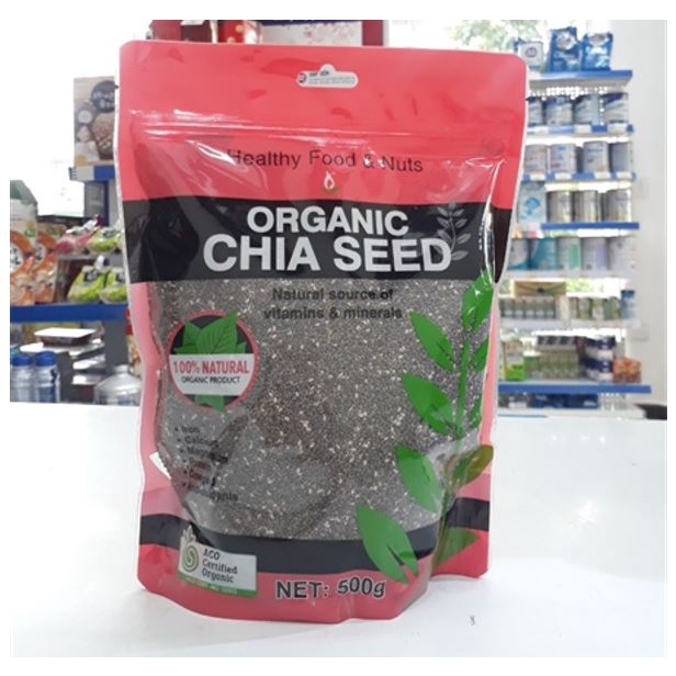 Hạt chia hữu cơ Healthy Food &amp; Nuts Organic Chia Seed 500g của Úc