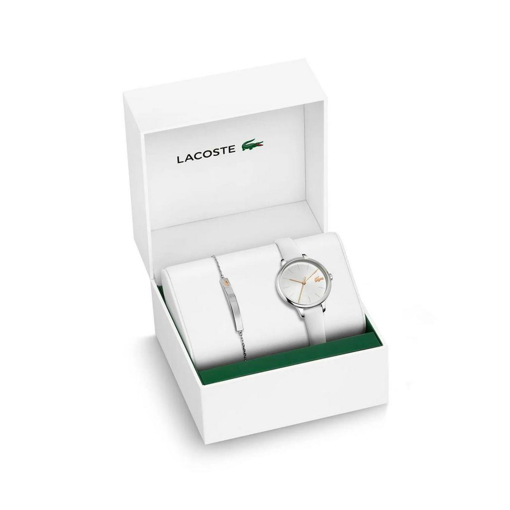 Đồng hồ nữ dây da Set Lacoste White Tone