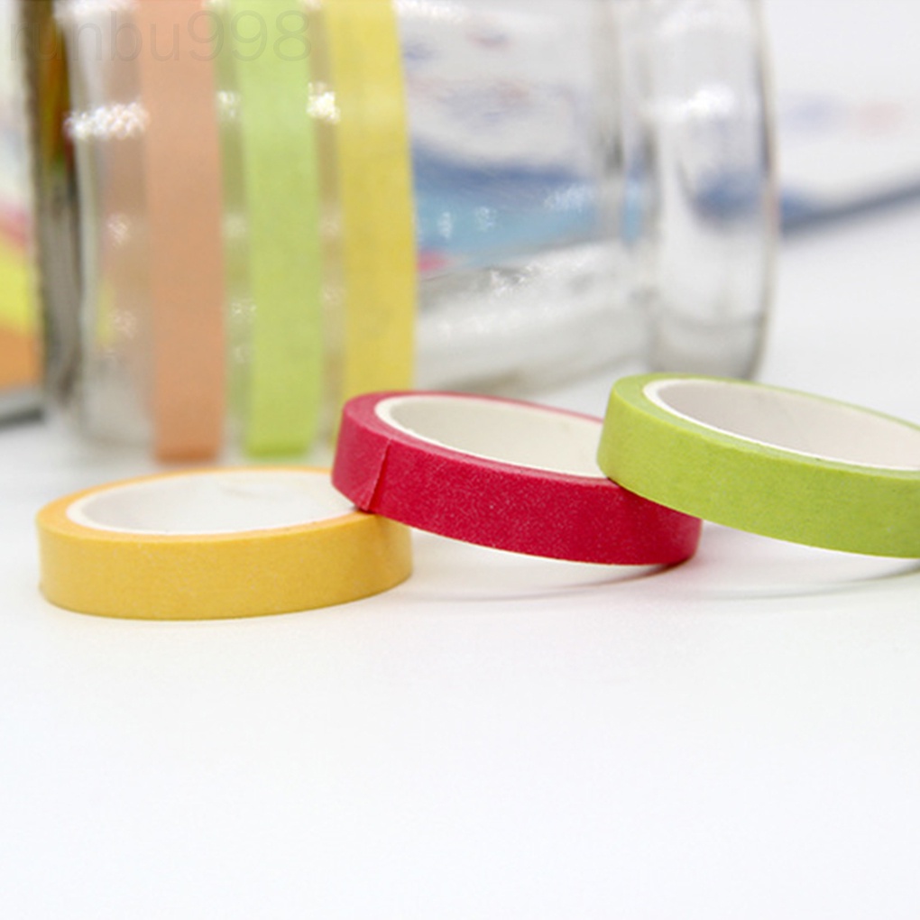 Set 10 cuộn băng dính nhiều màu trang trí tập ảnh DIY
