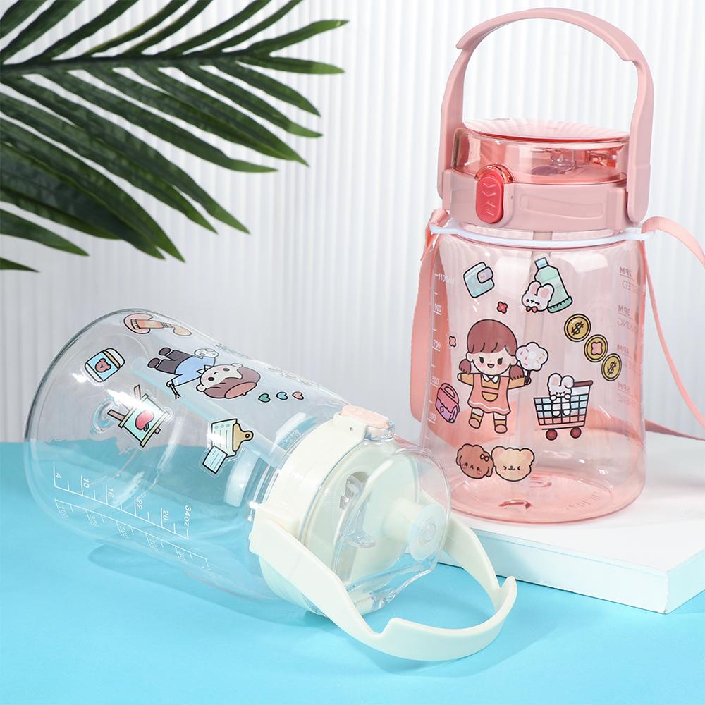 PISTA Bình Nước Dung Tích 1100ml Kèm Ống Hút Tiện Lợi Khi Đi Du Lịch