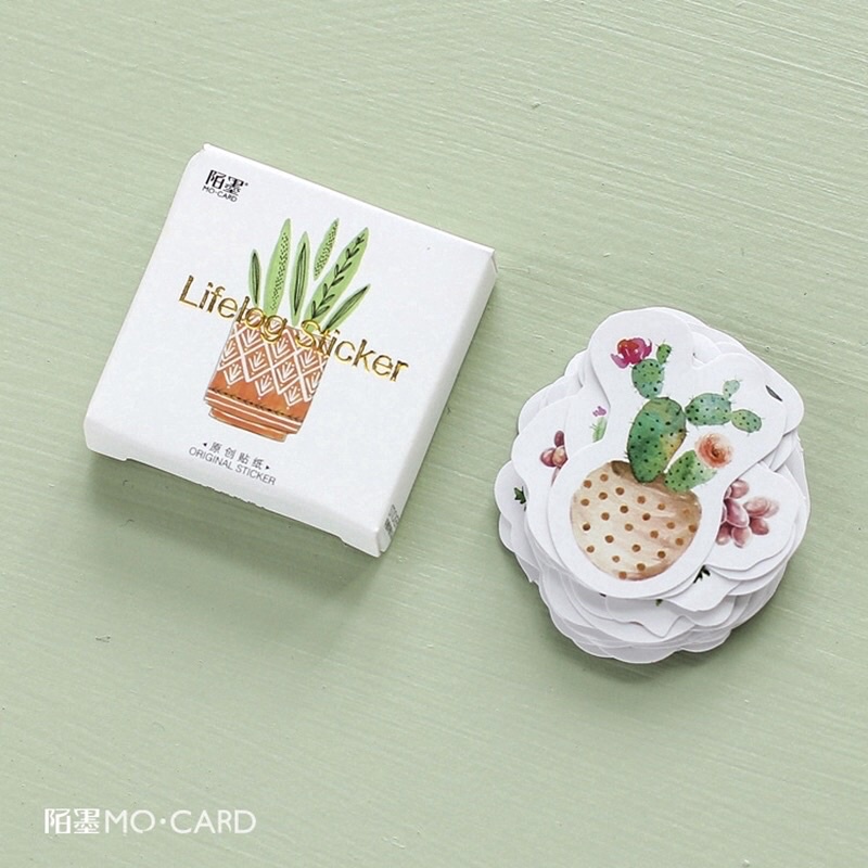 Set 45 Sticker/Nhãn Dán Các Chậu Cây Dễ Thương