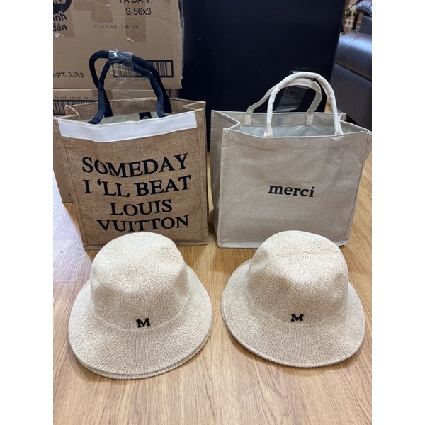 Set Túi Mũ Cói Đi biển chụp hình_Túi cói Nón Cói siêu xinh