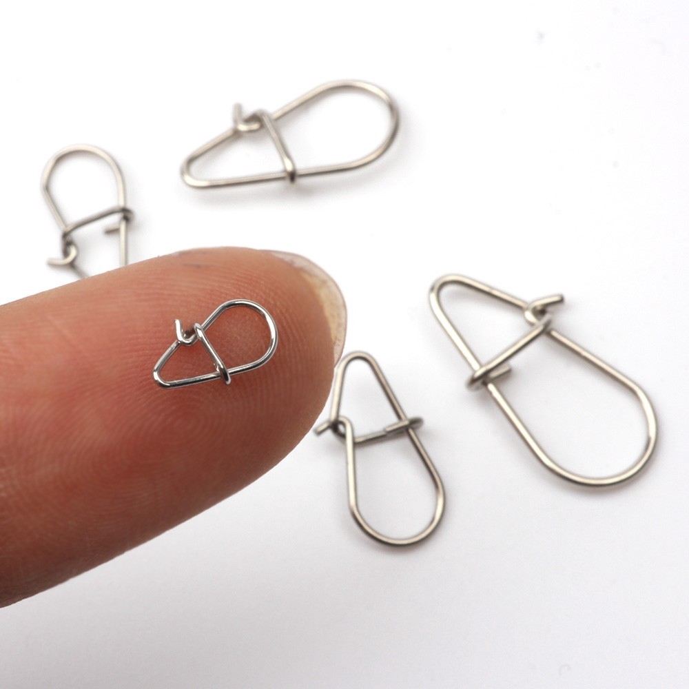 Set 30 móc nối mồi câu cá bằng thép không gỉ hình chữ D