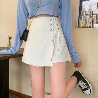 Chân váy chữ a lưng cao phối kiểu thắt dây thời trang phong cách Hàn Quốc