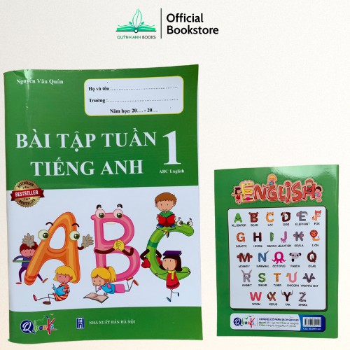 Sách - Bài Tập Tuần Tiếng Anh dành cho học sinh lớp 1 - Cả năm (1 cuốn)