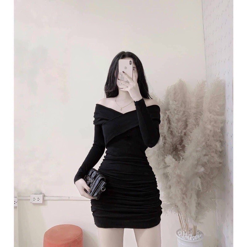 ĐẦM BẸT VAI XINH ÔM BODY NHÚN XINH DU1