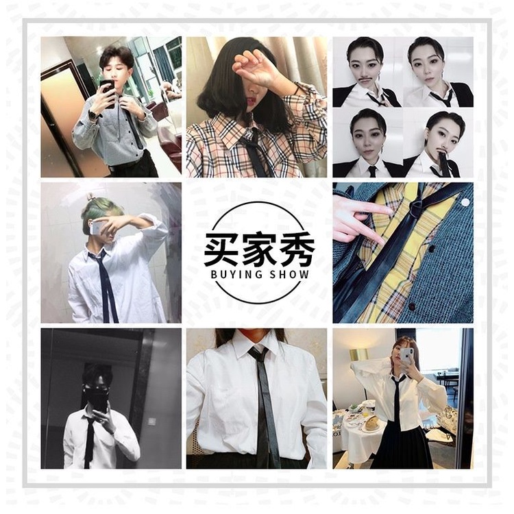 Cà Vạt Siêu Mỏng 3CM Màu Đen Phong Cách Preppy Nhật Bản Cho Nam Nữ