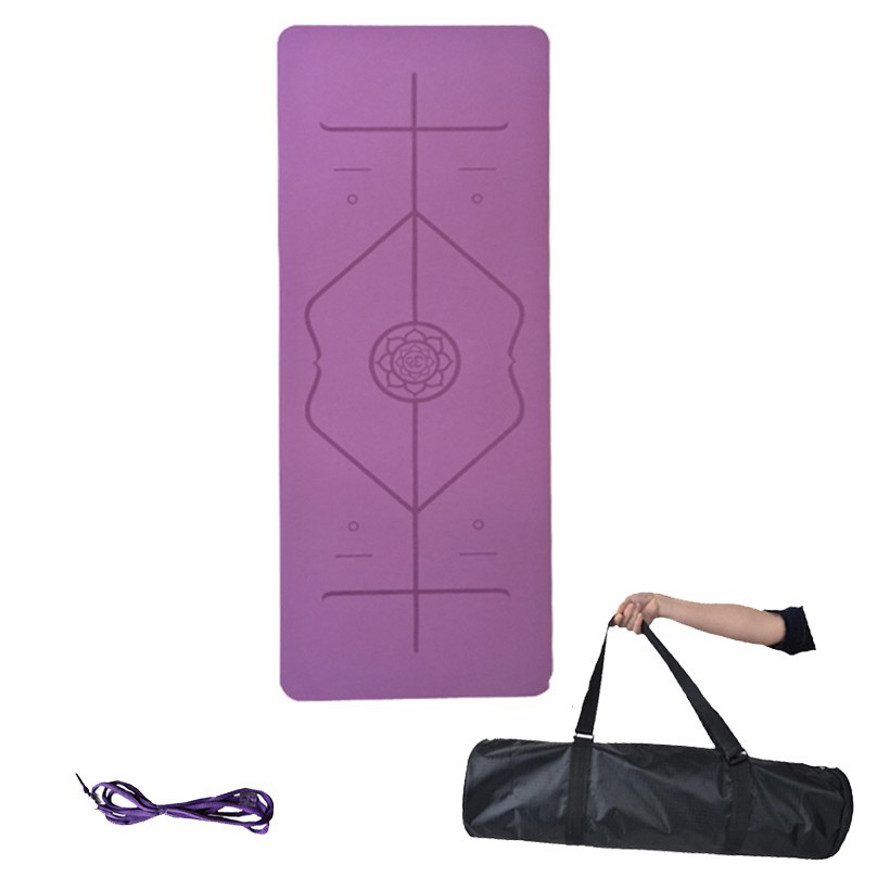 [TẶNG TÚI +DÂY] Thảm tập Yoga 2 Lớp TPE 6mm 8mm Từ 89k Có Định Tuyến Tập Gym Thiền Pilates Chống Trượt Cao Su Cao Cấp