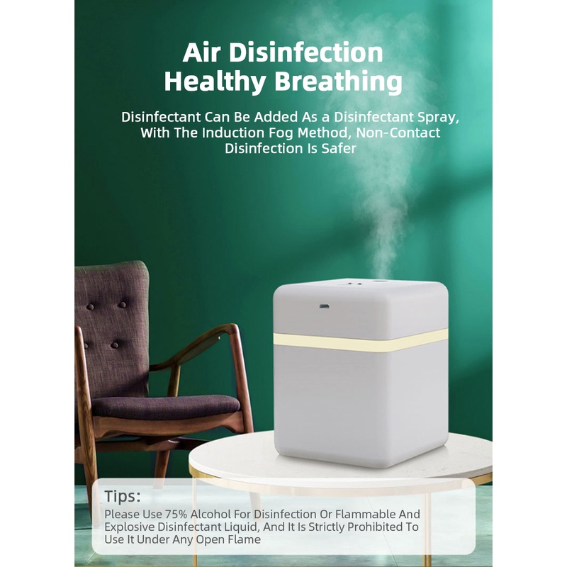 Thiết Bị Phun Sương Tự Động 600ml Khử Trùng Không Cần Chạm Có Thể Sạc Lại