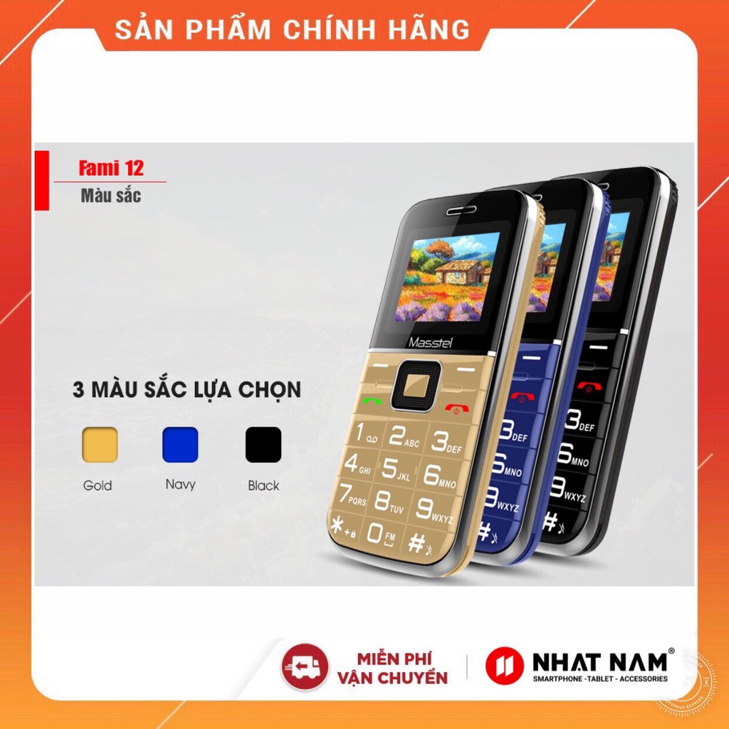 Điện thoại người già MASSTEL FAMI 12- Bàn phím lớn- Loa to- BH 12 tháng