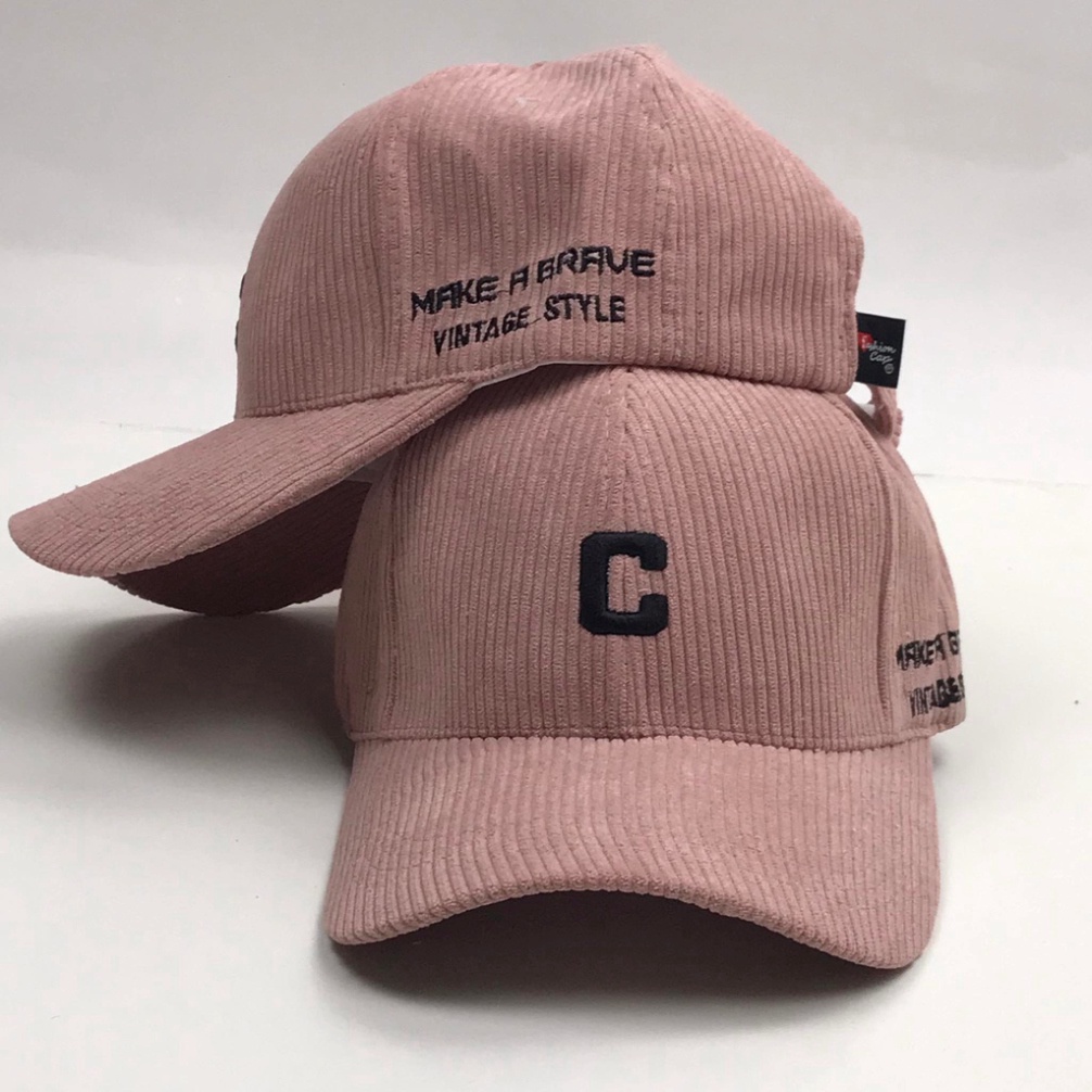 Mũ lưỡi trai thêu chữ C Nón kết chất nhung tăm Hàn Quốc cao cấp thời trang form unisex nam nữ K15 MN