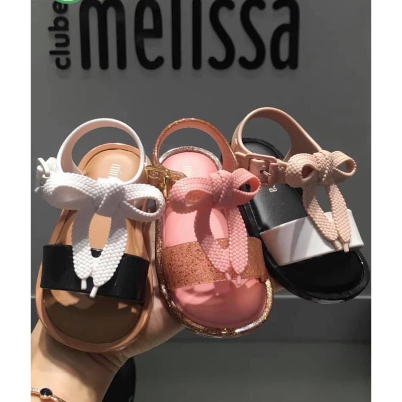 sandal nhựa thơm Melissa quai nơ cho bé gái - hàng full box - giá cực sốc