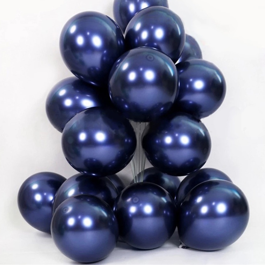 Set 10 Bong Bóng Cao Su 10&quot; Màu Xanh Navy Dùng Trang Trí Tiệc Sinh Nhật/Ngày Lễ Tình Nhân