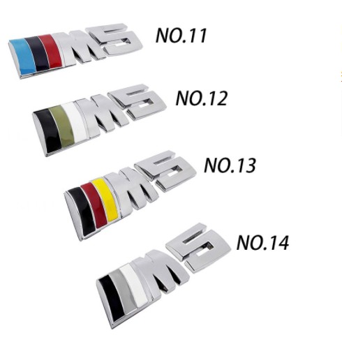 Sticker Tem logo chữ M3 M5 miếng dán decal thể thao kim loại kẽm mạ crom xe hơi ô tô BMW series 3 5 7 X3 X5 X6