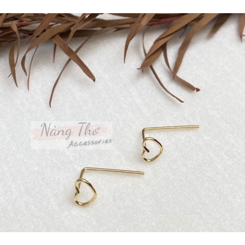 Khuyên tai nữ, bông tai nữ gài hình trái tim Nàng Thơ Accessories