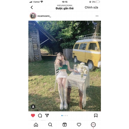 JAY TOP - áo len móc handmade màu trơn dây chéo lưng