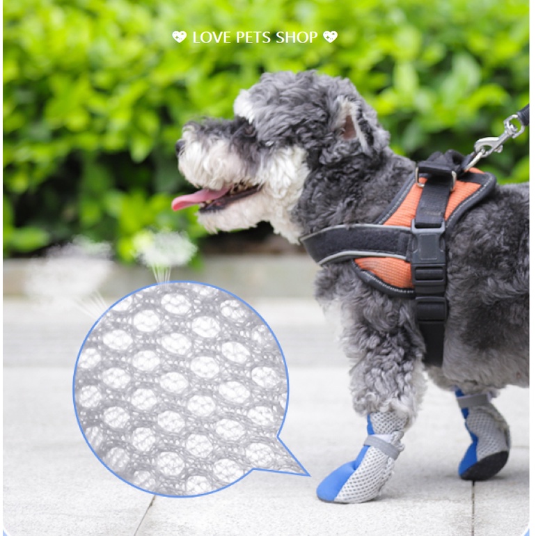 GIÀY CHO CHÓ MÈO ĐẾ MỀM, GIÀY THÚ CƯNG (SET: 4 CHIẾC) &quot;MẪU MỚI&quot; - LOVE PETS SHOP
