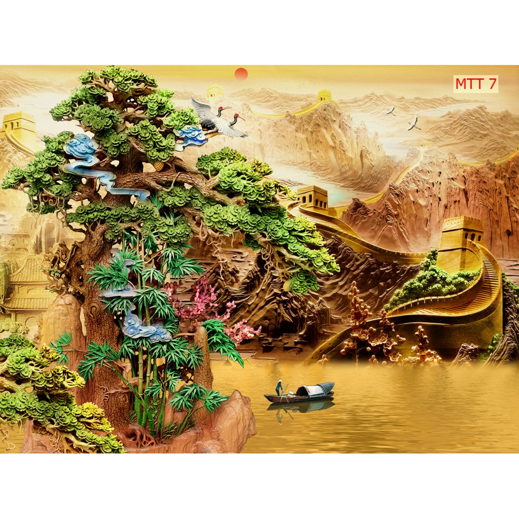 Tranh 3D dán tường _Anh hùng tương ngộ, Vạn Lý Trường Thành