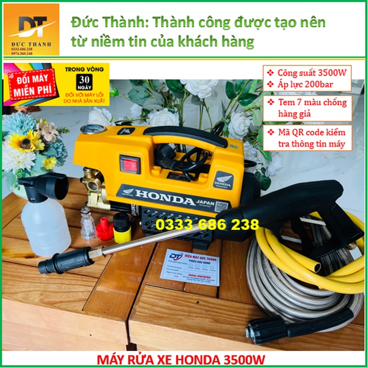 Máy rửa xe HONDA siêu khỏe 3500w, Máy xịt rửa.