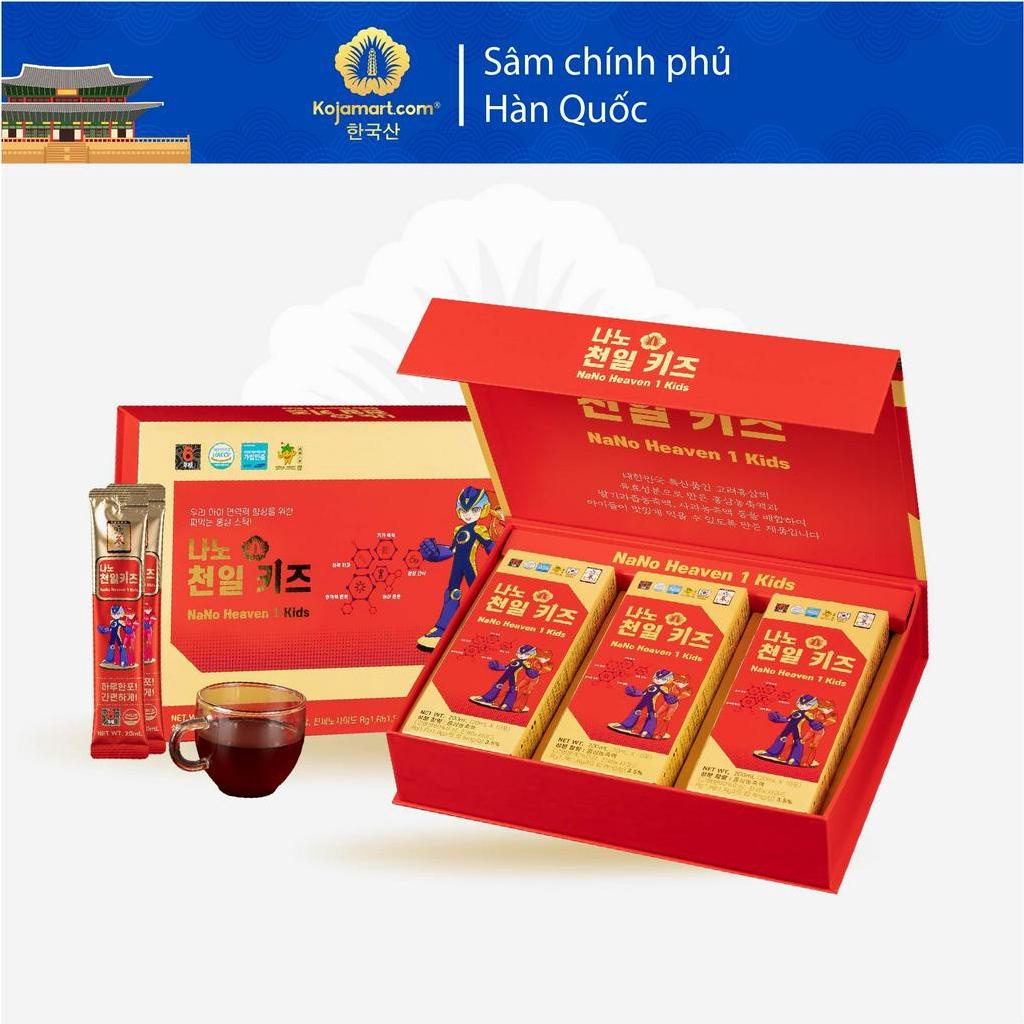 Tinh Chất Thiên Sâm Trẻ Em Pha Sẵn Korean Red Ginseng Nano Heaven 1 Kids 20ml x 30 gói