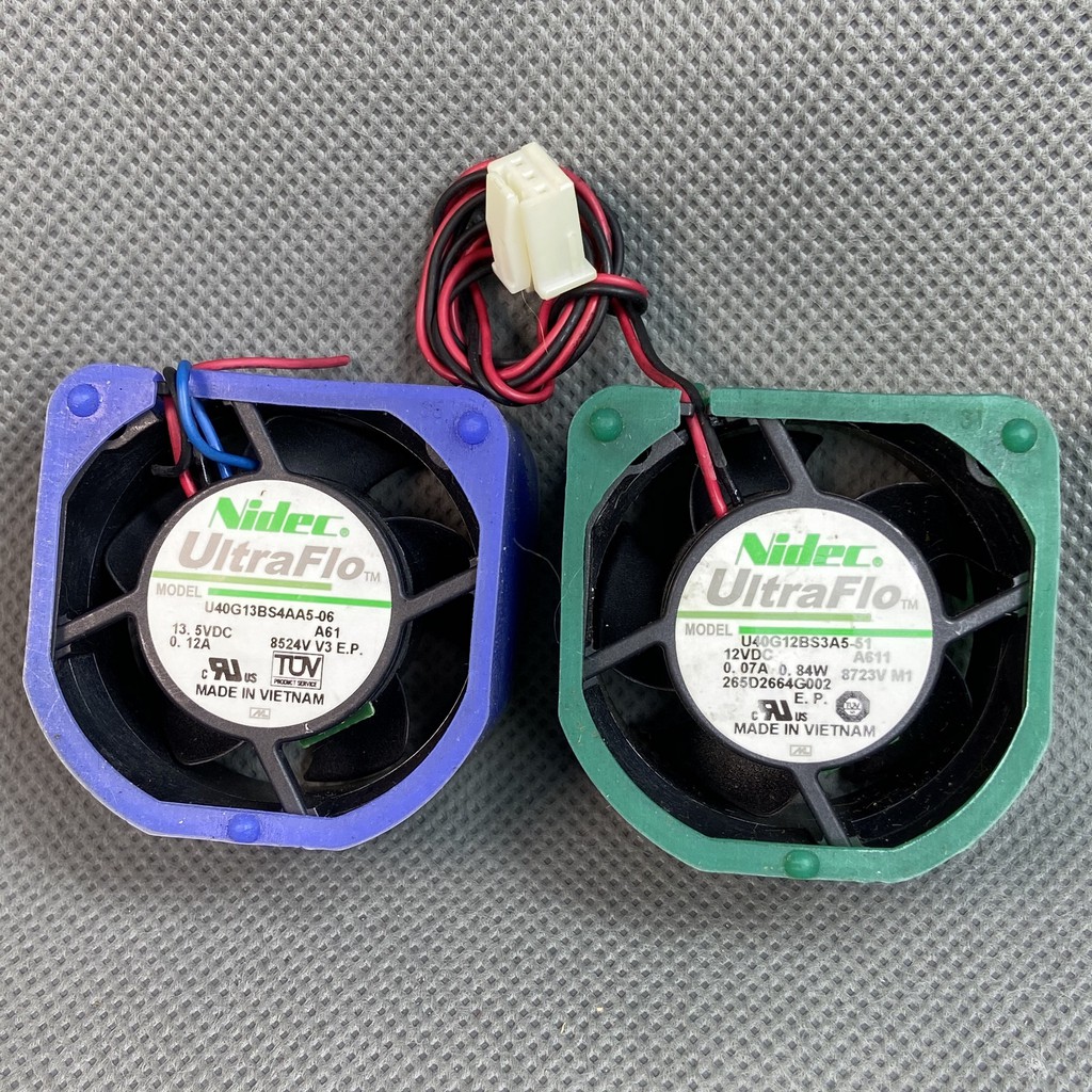QUẠT 4 cm NIDEC ULTRAFLO, 12V 0.07A / 0.12A. Gió êm. U40G12BS3A5-51 / U40G13BS4AA5-06