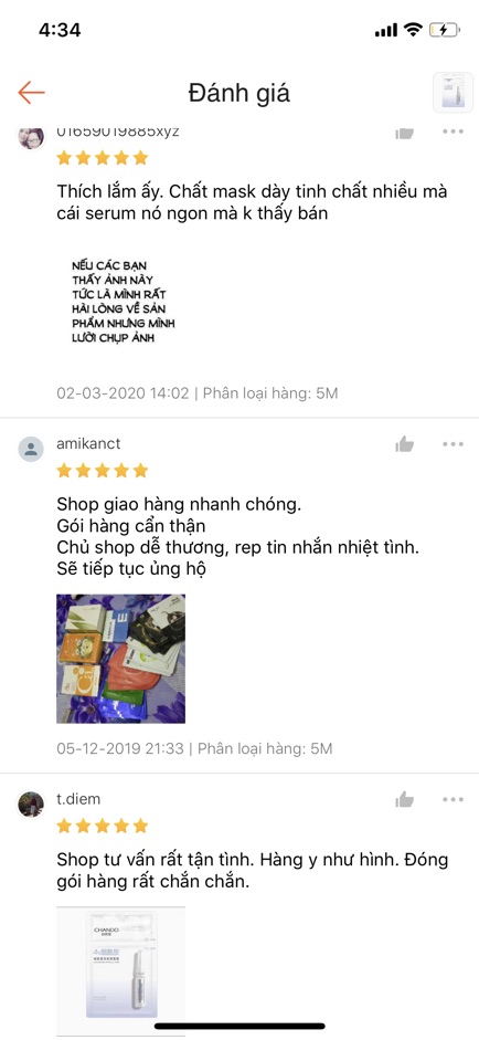 Mặt nạ Chando Niacinamide 4% lẻ 1M