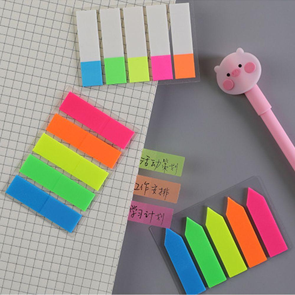 PEWANY Bộ 100 Tờ Giấy Ghi Chú Màu Huỳnh Quang