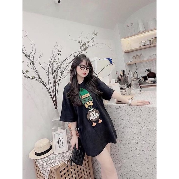 Áo Thun Nam Nữ Unisex Áo Phông vải cotton thoáng mát cổ tròn bigsize XXL 2XL in hình Vịt đội mũ len Xanh LV - shop.lucas