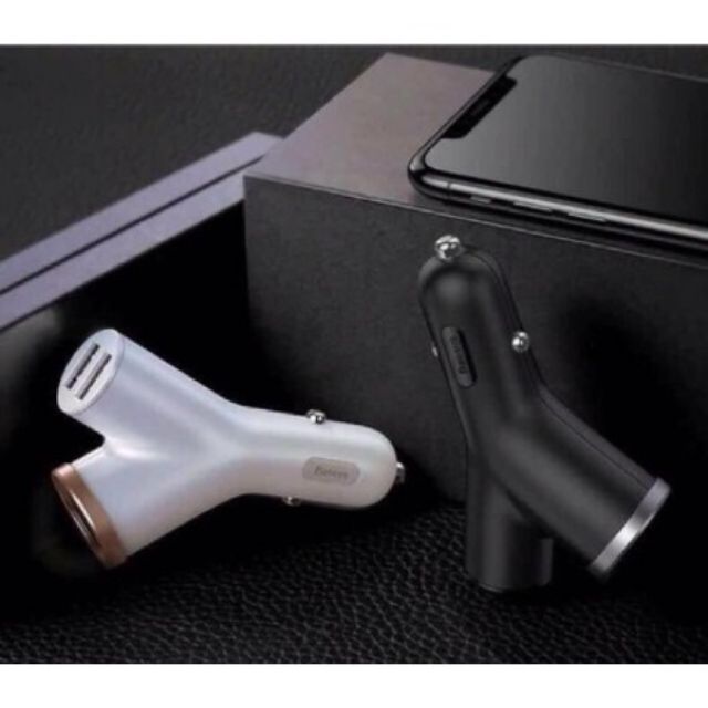 Củ sạc oto 3USB chính hãng Baseus - Bảo hành 6 tháng