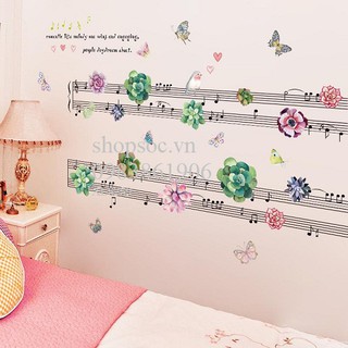 decal khuông nhạc hoa