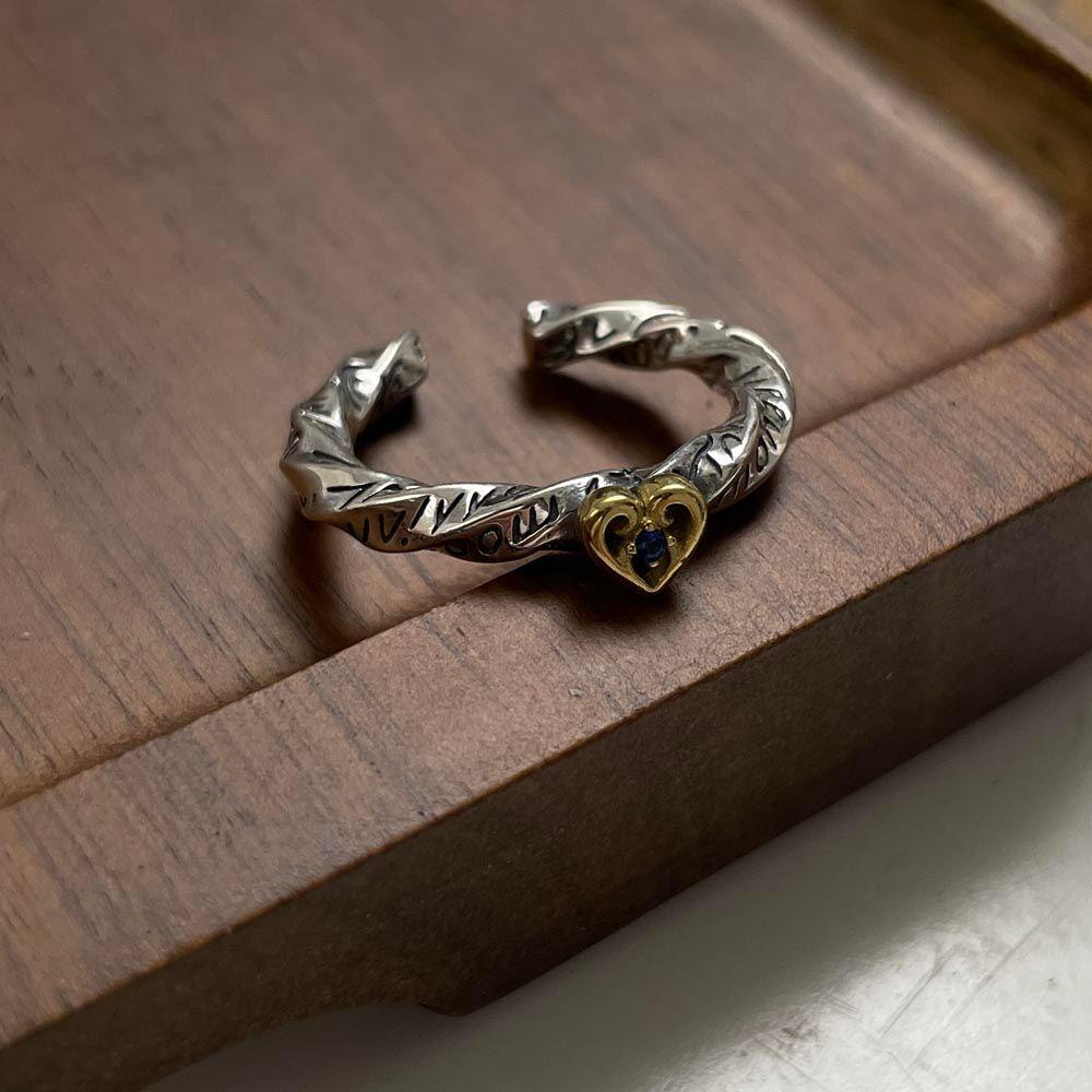 Nhẫn Hở Khắc Chữ Phong Cách Punk Thanh Lịch Cho Nữ