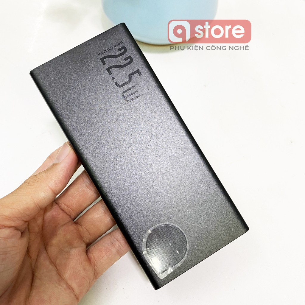 Sạc Dự Phòng Baseus 10000mAh Sạc Nhanh 22.5W, Vỏ Kim Loại, Cổng Ra USB Type C, Màn Hình Thông Báo