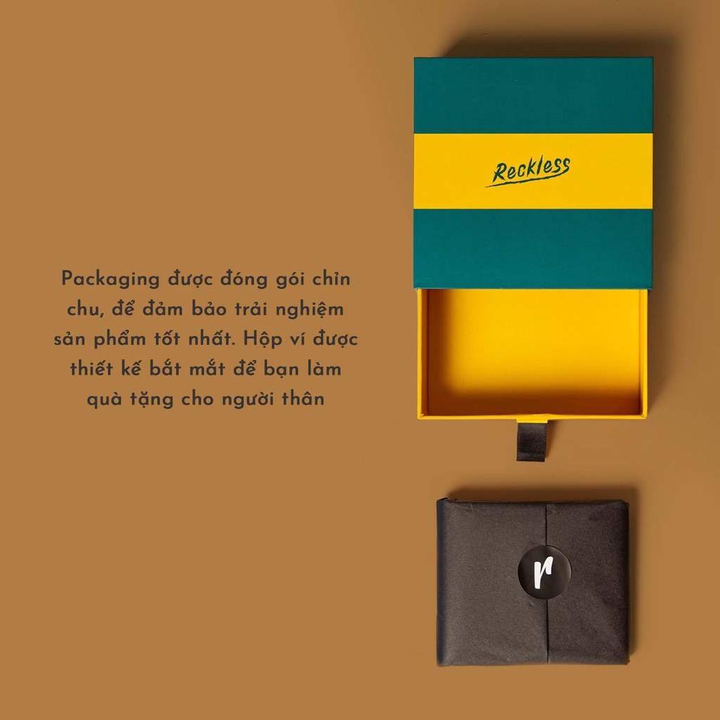 Ví Da Gập Đôi Reckless - Jack Slim Wallet - Da Nappa - 3 Màu Trơn