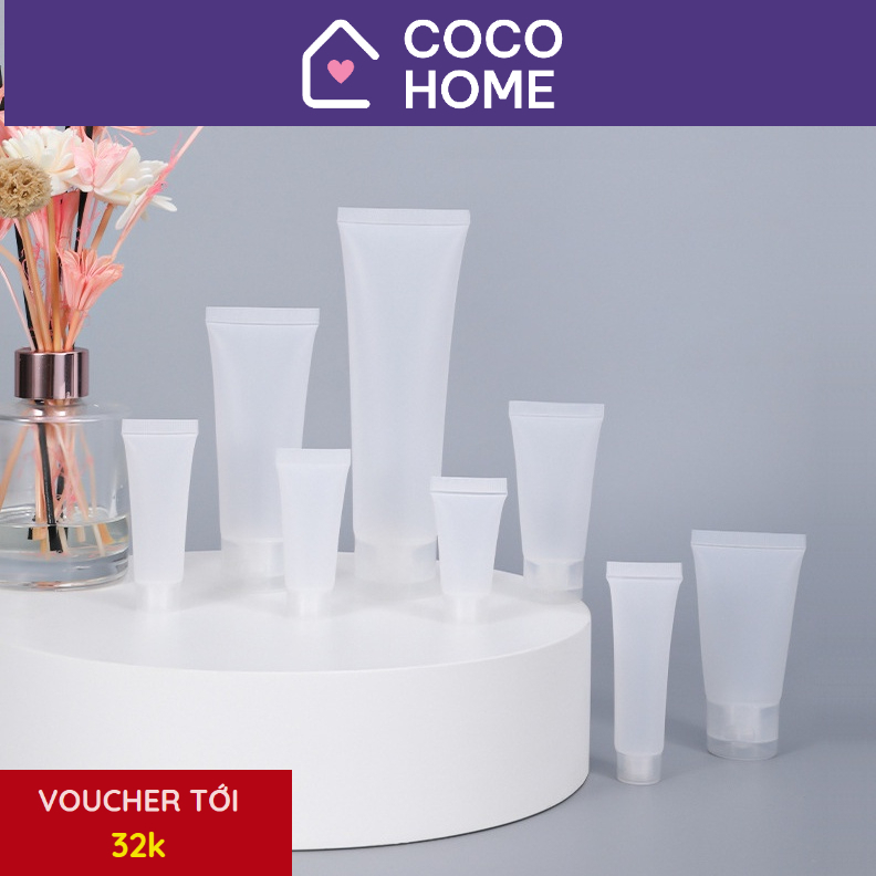 Lọ chiết mỹ phẩm dạng tuýp nhựa nắp lật Coco Home - Bộ tuýp chiết mỹ phẩm 5ml/10ml/15ml/20ml/30ml/ 50ml