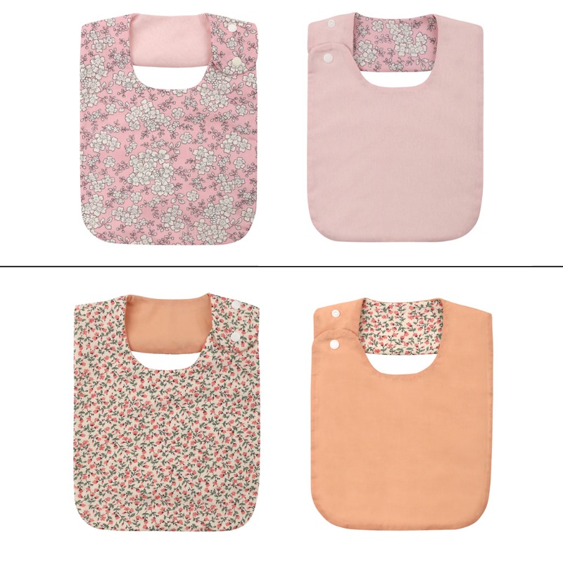 Yếm Ăn Cotton Chống Thấm Nước Họa Tiết Hoa Xinh Xắn Cho Bé