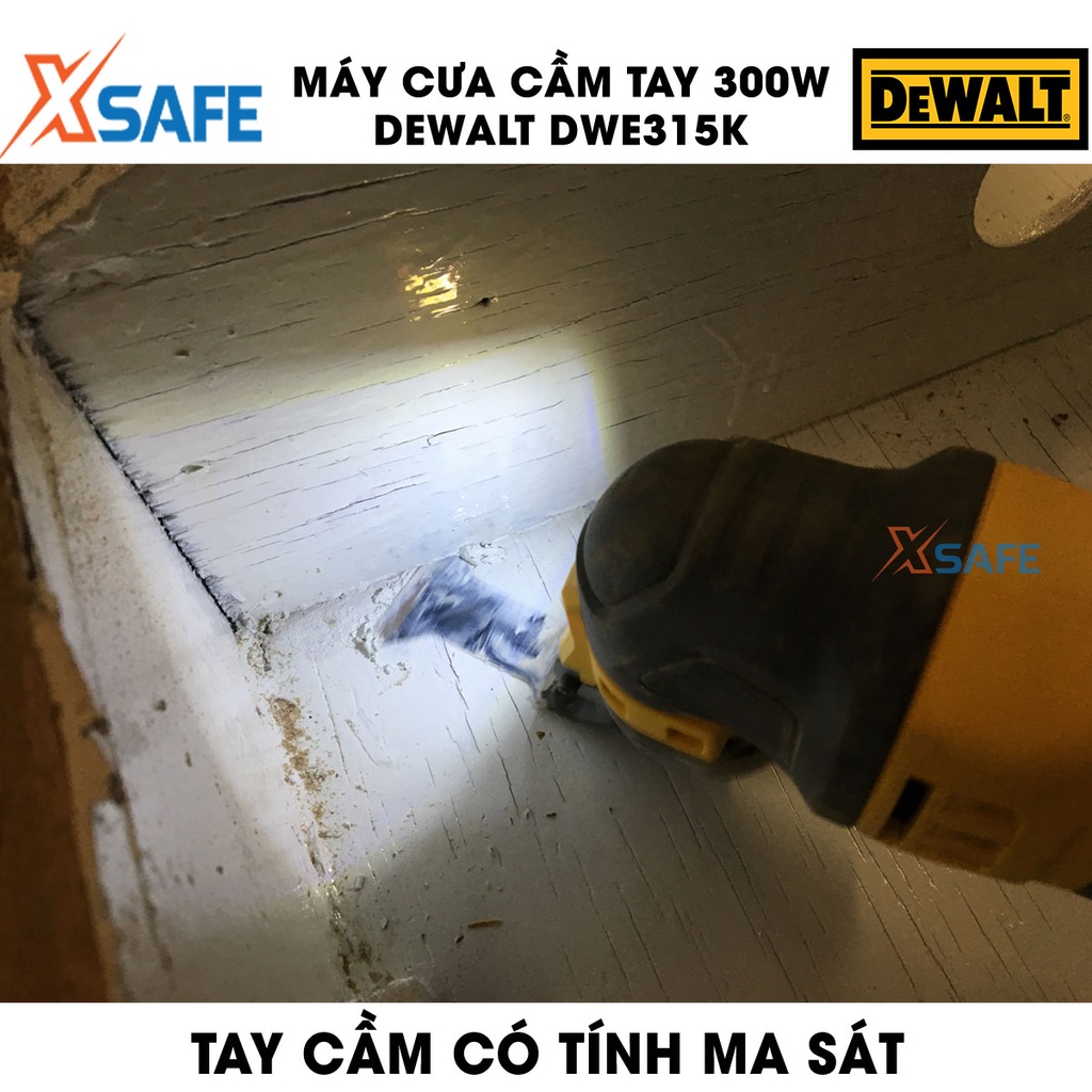 Máy cưa cầm tay 300W DEWALT DWE315K Máy cưa DeWalt chế độ điều tốc trang bị đèn LED, dùng cắt, chà nhám, đánh bóng