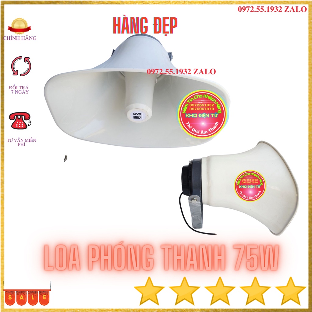Loa phóng thanh công cộng công suất lớn 75w màu trắng có độ vang chuẩn