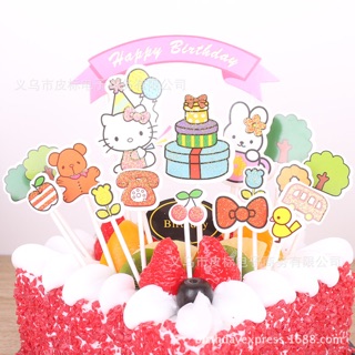 Topper que cắm trang trí bánh sinh nhật hình hello kitty