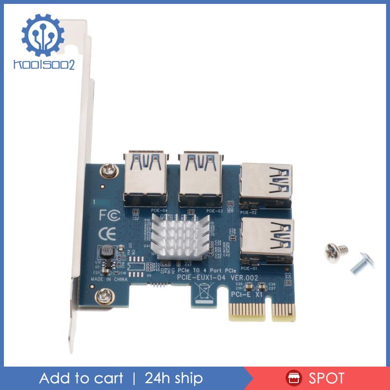 PCIE PCI-E 1 to 4 USB 3.0 PCI Express 16X Slots Riser Card Adaptor Converter