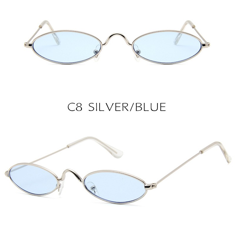 Fashion Hip-hop Sunglasses Small Oval Metal Frame Women/Men UV400