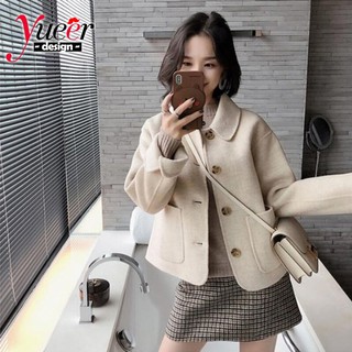 Áo khoác len S ~ XL Phiên bản Hàn Quốc Áo khoác phù hợp Len Áo khoác Cashmere mùa thu đông Áo khoác len ngắn cho nữ Áo len ngắn phù hợp với Áo khoác dài tay